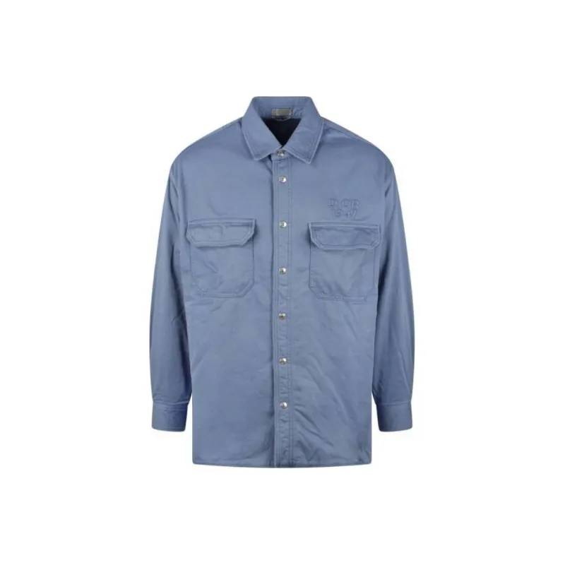DIOR 1947 Logo Embroidered Long Sleeved Overshirt-0