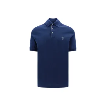 Brunello Cucinelli Logo Printed Short Sleeved Polo Shirt