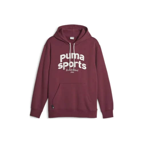 PUMA TEAM Hoodie Fleece Sweatshirt Men's Red