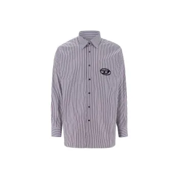 DIESEL Logo Embroidered Striped Shirt