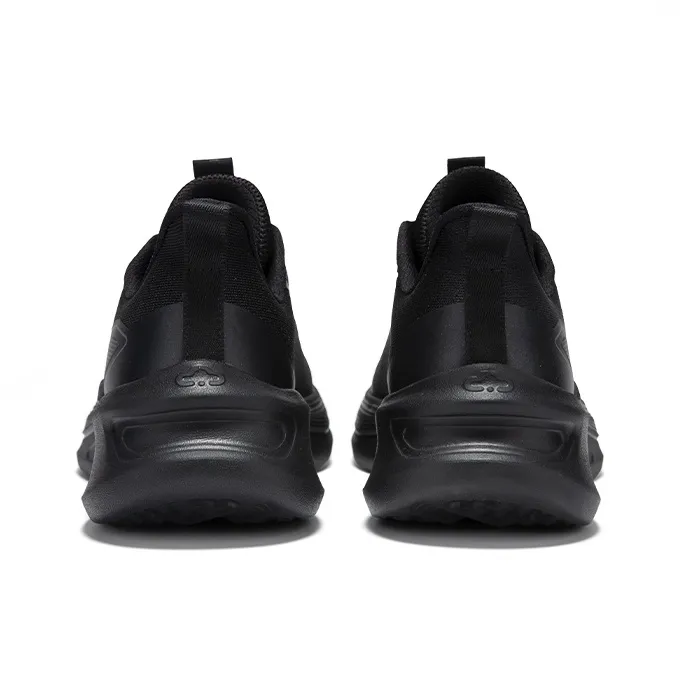 Erke Cushioning, Breathable, Lightweight Low Top Casual Running Shoes Men's Jet Black Carbon Gray-4