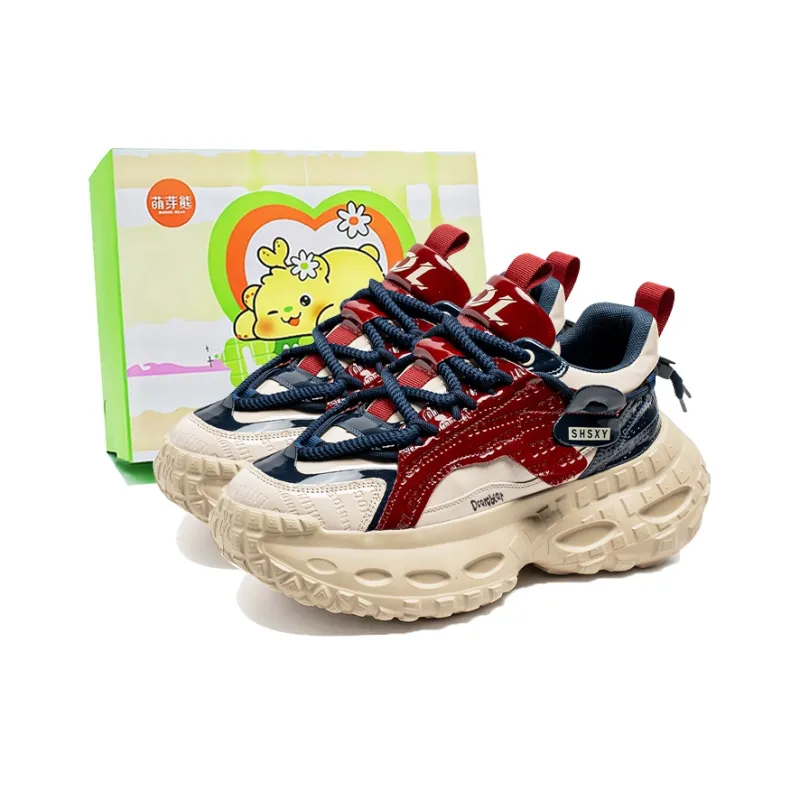 Budding Bear Slip Resistant, Abrasion Resistant, Breathable, Height Increasing Low Top Chunky Sneakers Men's-12