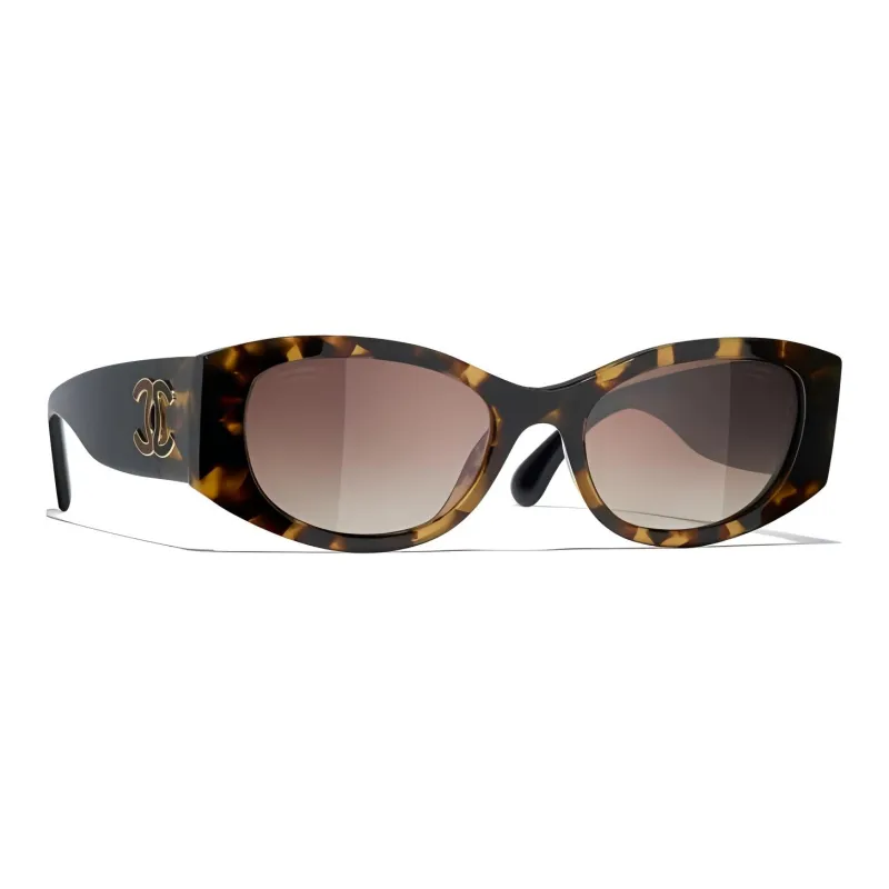 CHANEL Oval Sunglasses Unisex Tortoiseshell-1
