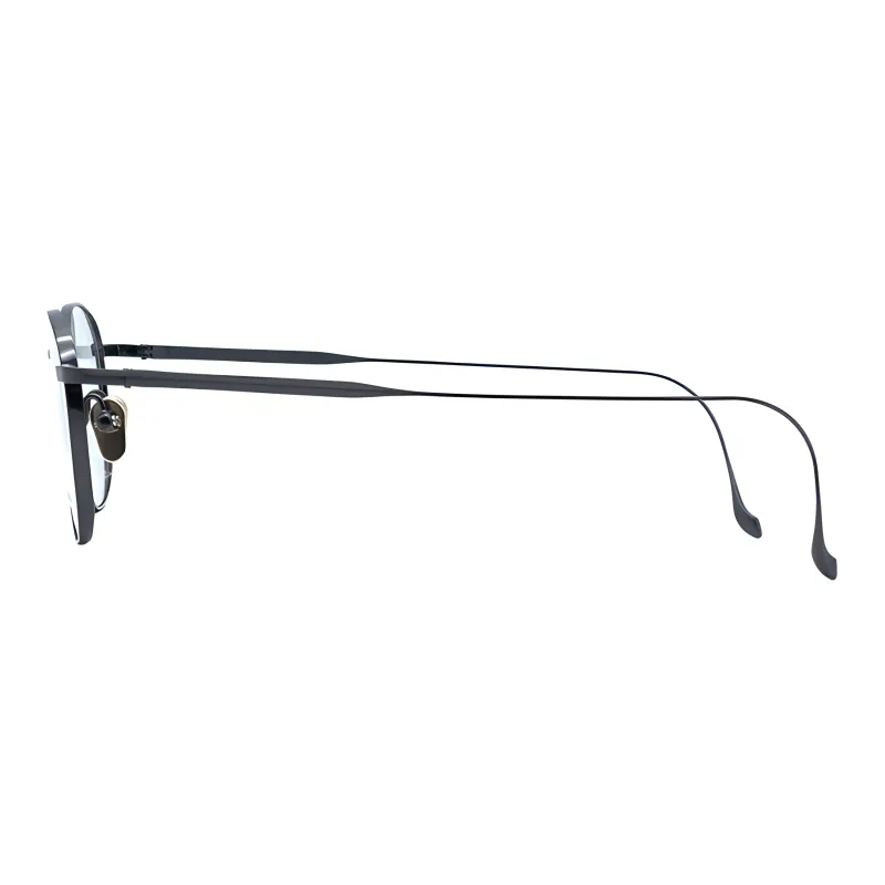 MASUNAGA Titanium Irregular Shape Eyeglass Frames Unisex Gothic Black-2