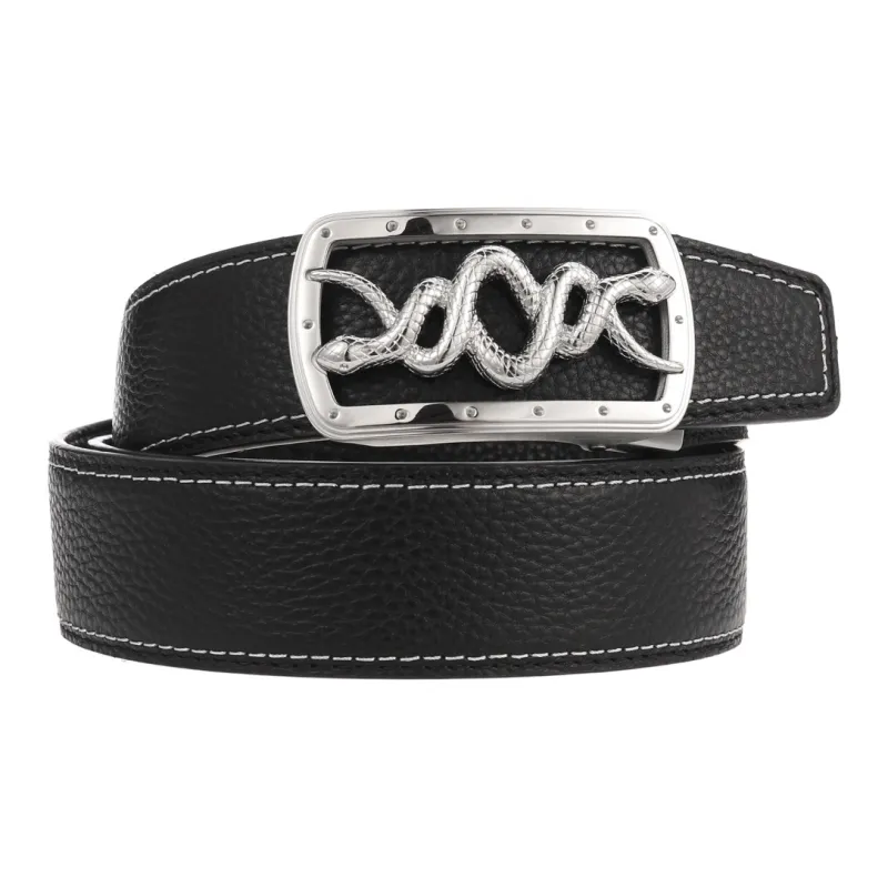 JONNY MOORE Top Grain Cow Leather Belts Men's 3.5cm-3