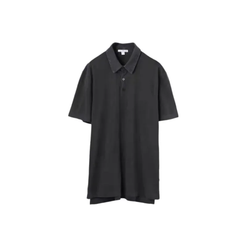 JAMES PERSE Sueded jersey Polo Shirt-0