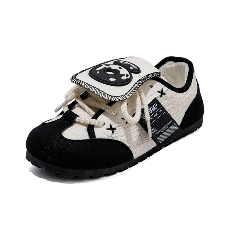 ΛOLUNKΛ Canvas Shoes Women's Low Top Beige/Black/Yellow-6