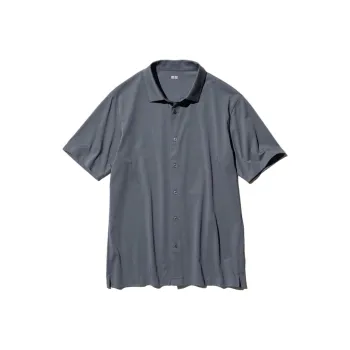 UNIQLO AIRism Mesh Series Shirt Unisex Lead Gray