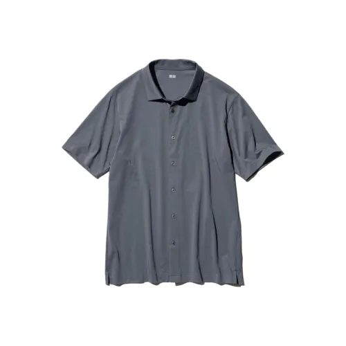 UNIQLO AIRism Mesh Series Shirt Unisex Lead Gray