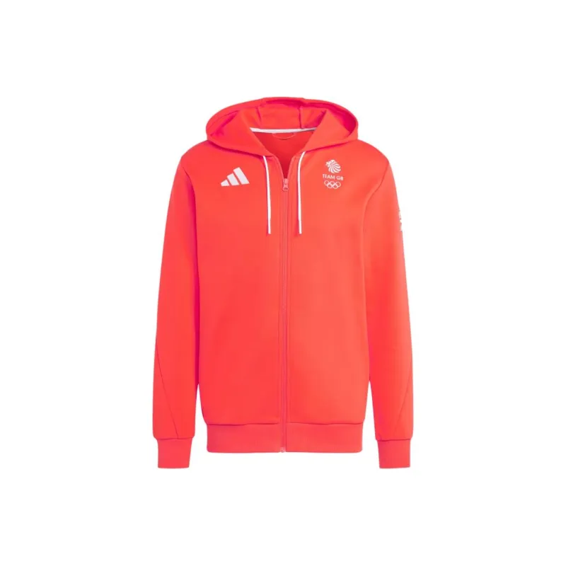Adidas UK Training Top Olympics Collection TEAM GB HOODIE Sweatshirt Men's Bright Red-0