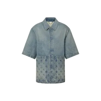 LOUIS VUITTON Short Sleeved Denim Workwear Shirt