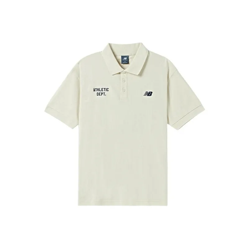 New Balance Polo Shirt Men's Ecru-0