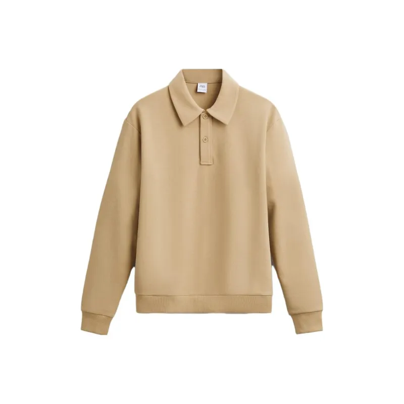 ZARA Sweatshirt Men's Light Brown Yellow-0