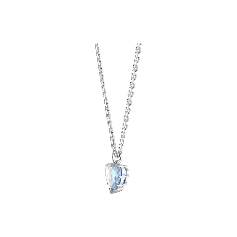 Swarovski Gema 520 Rhodium Plated Necklaces Women's Blue-1