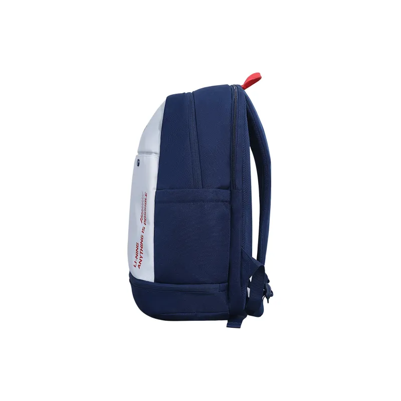 LiNing Badminton Series Polyester Backpack Regular Unisex White & Blue-3