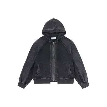 MT99 Sweatshirt Jacket Unisex Washed Black