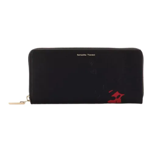 Disney Minnie Collection Mickey Collection Cow Leather Wallet Women's Black