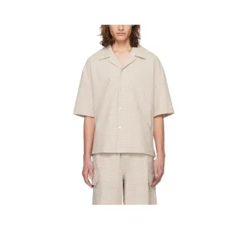 Le 17 Septembre SS24 Striped Shir Shirt Men's Beige Yellow