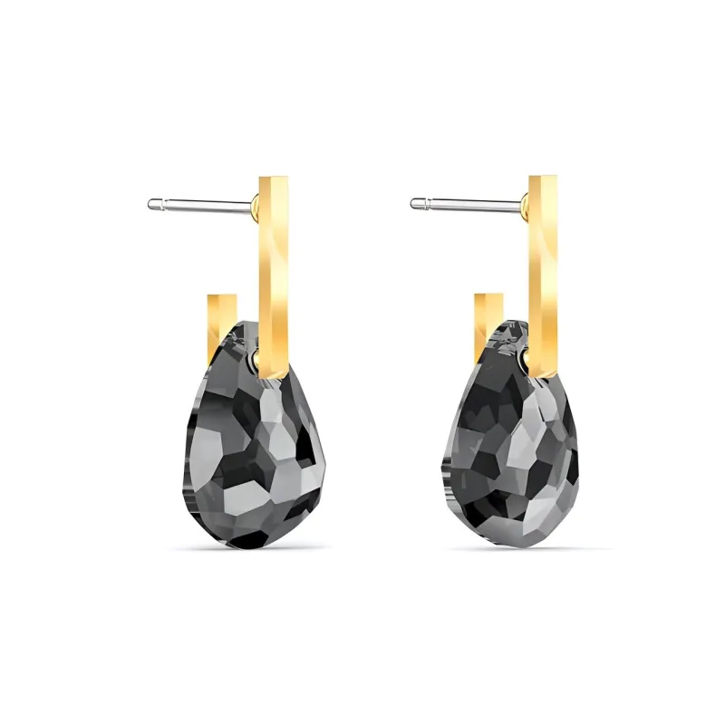 Swarovski T Bar Stud Earrings Women's Gray-1