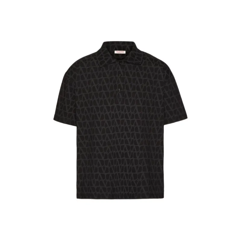 Valentino Toile Iconographe Straight Hem Polo Shirt-0
