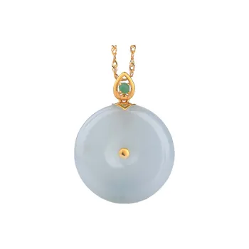 XIANGZHENFU Ice Glutinous Jadeite Peace Buckle Pendant Women's