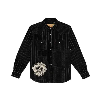 Levis Peace Patchwork Western Button Up