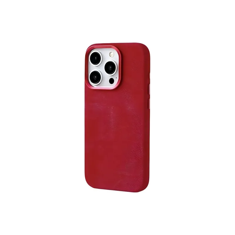 Leather Material Solid Color Fiber Magnetic Phone Cases Compatible With IPhone 16/15 Pro Max/Apple 13/14 Pro/Max-4