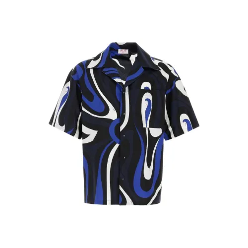 EMILIO PUCCI Marmo-Print Straight Hem Shirt