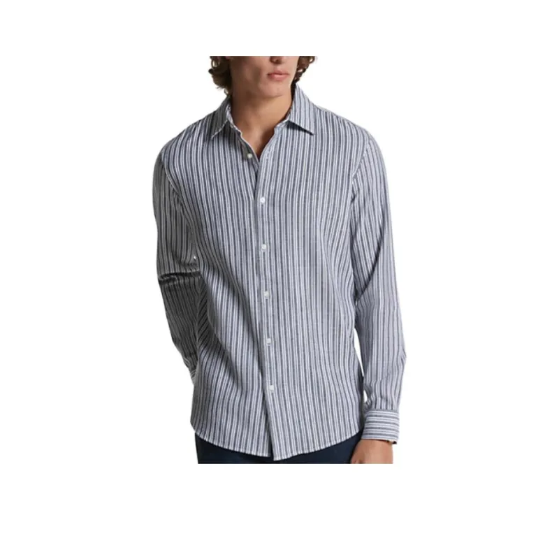 MICHAEL KORS Stretch Cotton Striped Woven Shirt-0
