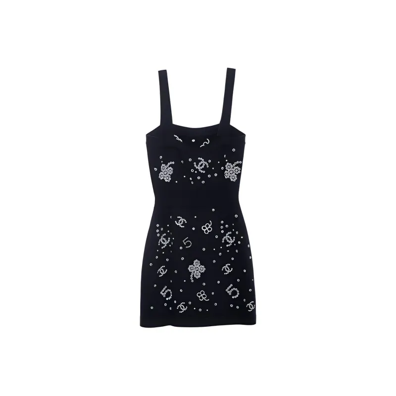 CHANEL Slip Dresses Women's Black-1