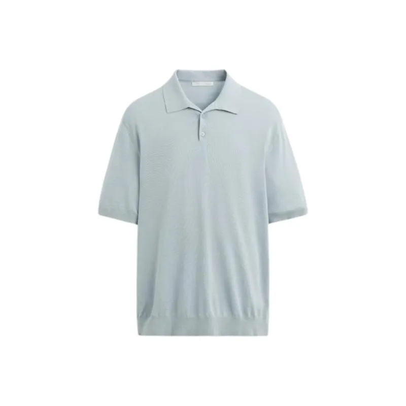 ZARA Polo Shirts Men Sky Blue-0