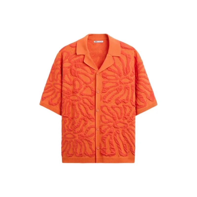 ZARA Shirts Men Stripes/Orange-0