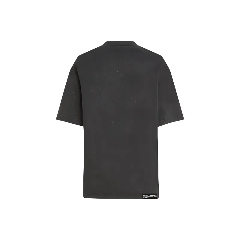 Karl Lagerfeld Jeans Glitter Logo T shirt-1