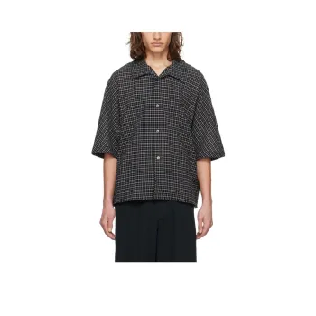Le 17 Septembre SS24 Check Shirt Shirt Men's Black