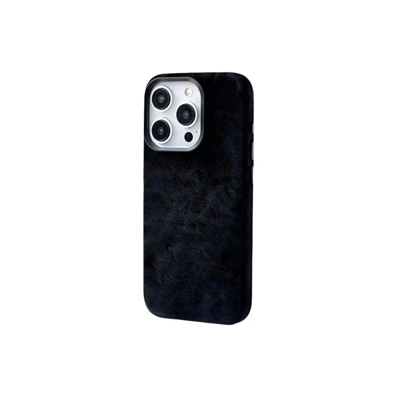 Leather Material Solid Color Fiber Magnetic Phone Cases Compatible With IPhone 16/15 Pro Max/Apple 13/14 Pro/Max-8