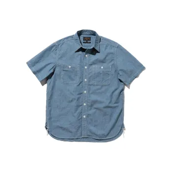Beams Shirts Men Sax Blue
