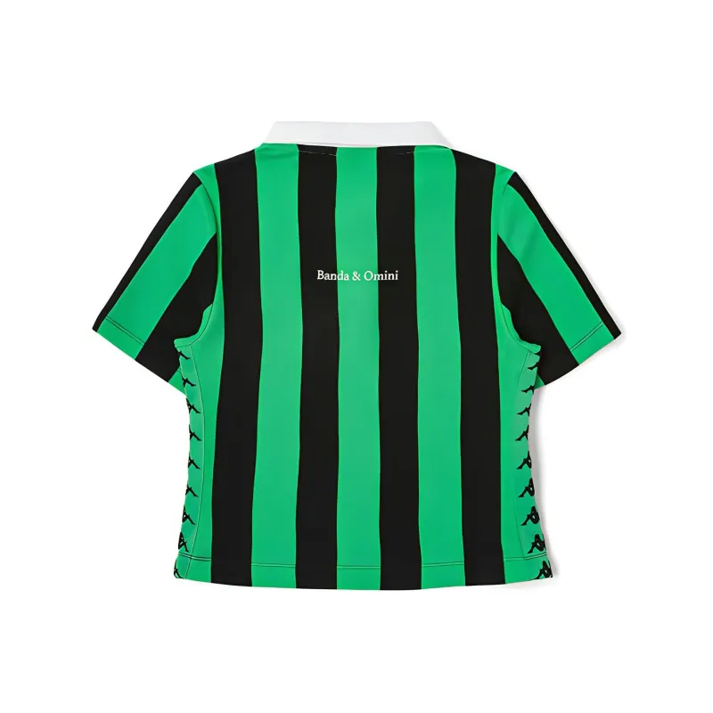 Kappa Polo Shirts Women's Irish Green Stripes Pattern 3052Y-1