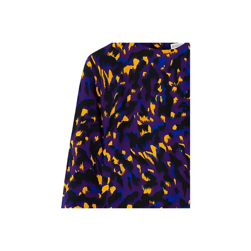 Burberry Long Sleeved Dresses Women's Thistle Flower Purple-1