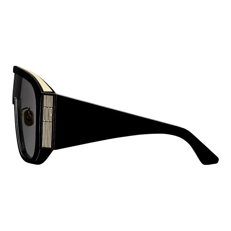 DIOR Polyamide Resin Metal Irregular Shape Sunglasses Unisex Black-2