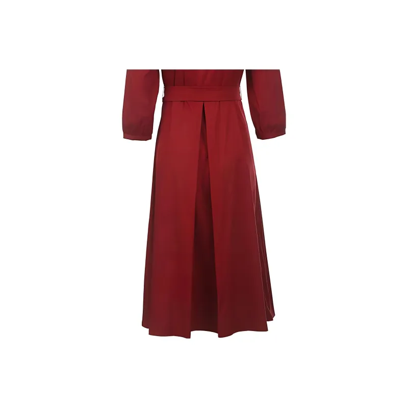 'S MAX MARA Long Sleeved Dress Women's Red-5