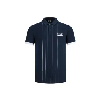 EMPORIO ARMANI EA7 SS24 Polo Shirt Men's Navy Blue