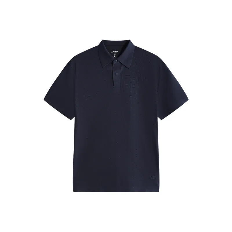 ZIOZIA x TONGQINNANZHUANG Summer Polo Shirt Men's Navy Blue-0