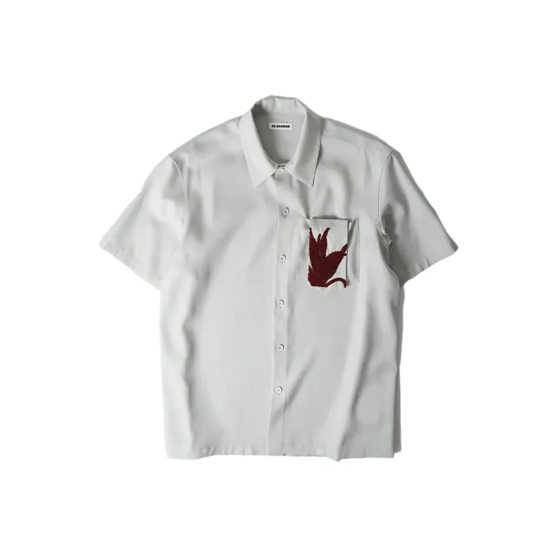JIL SANDER Appliqué detail Cotton Shirt-0