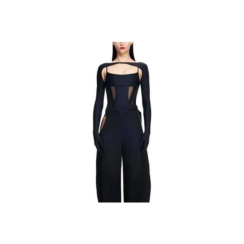 Mugler H&M Bolero Gloves Black-1