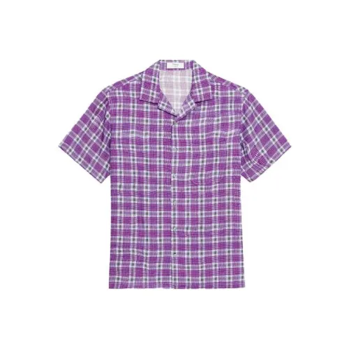 THEORY Designer Co authored Collection Shirts Men Purple