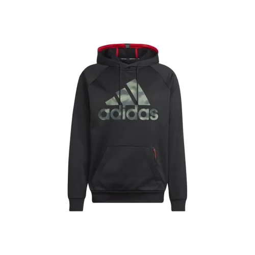 Adidas AEROREADY AEROREADY GAME AND GO CAMO LOGO HOODIE Sweatshirt Men's Black