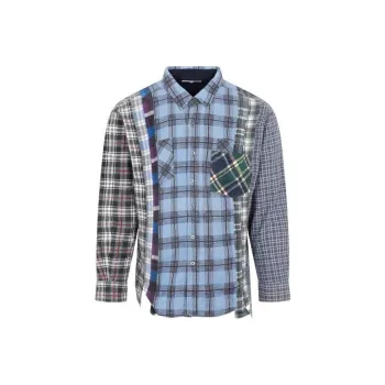Needles Flannel Shirt Ribbon Wide Reflection Shirt