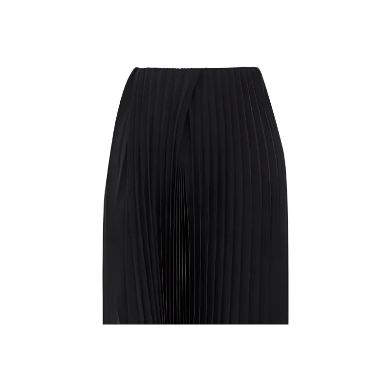 SAINT LAURENT Asymmetrical Pleated Midi Skirt-2