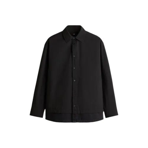 H&M Shirts Men Dark Brown