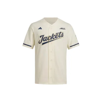 Adidas Free Shipping With AdiClub Georgia Tech Full Button Jersey